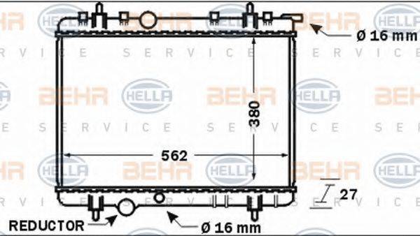 BEHR HELLA SERVICE 8MK376767081 Радиатор, охлаждение двигателя