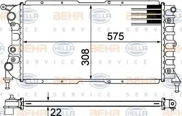 BEHR HELLA SERVICE 8MK376767511 Радиатор, охлаждение двигателя