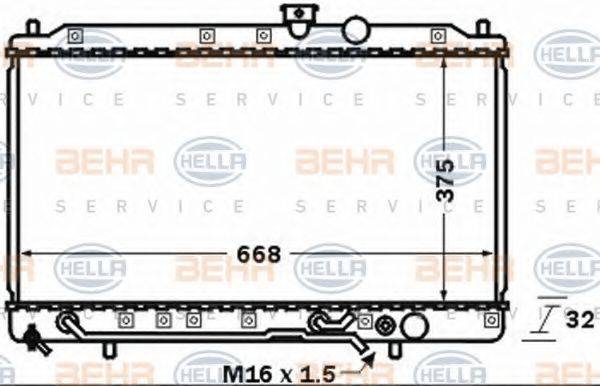 BEHR HELLA SERVICE 8MK376770001 Радиатор, охлаждение двигателя
