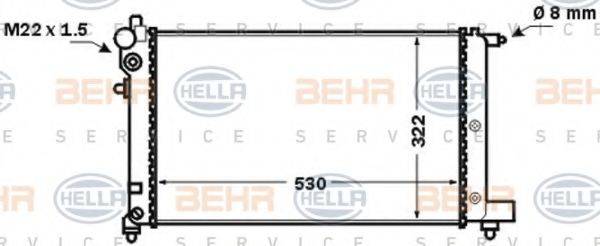 BEHR HELLA SERVICE 8MK376771281 Радиатор, охлаждение двигателя