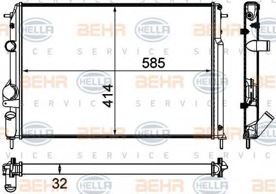 BEHR HELLA SERVICE 8MK376772011 Радиатор, охлаждение двигателя