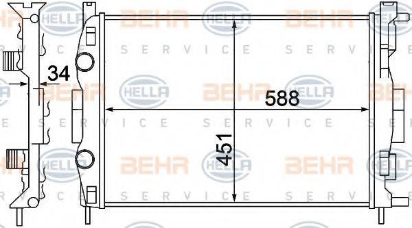 BEHR HELLA SERVICE 8MK376772041 Радиатор, охлаждение двигателя