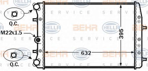 BEHR HELLA SERVICE 8MK376772521 Радиатор, охлаждение двигателя