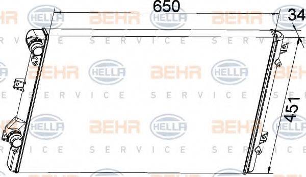 BEHR HELLA SERVICE 8MK376774031 Радиатор, охлаждение двигателя