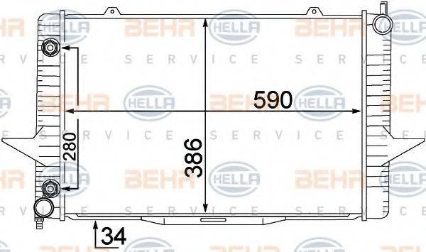 BEHR HELLA SERVICE 8MK376774201 Радиатор, охлаждение двигателя