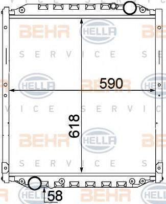 BEHR HELLA SERVICE 8MK376774441 Радиатор, охлаждение двигателя