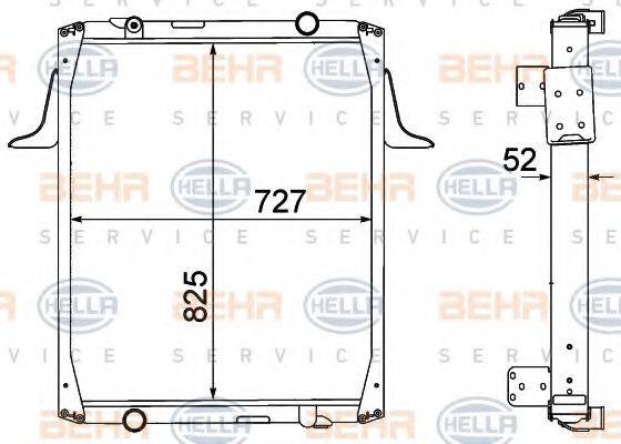 BEHR HELLA SERVICE 8MK376774681 Радиатор, охлаждение двигателя