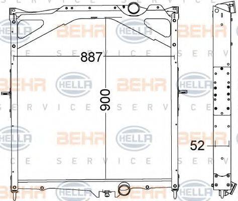 BEHR HELLA SERVICE 8MK376774791 Радиатор, охлаждение двигателя