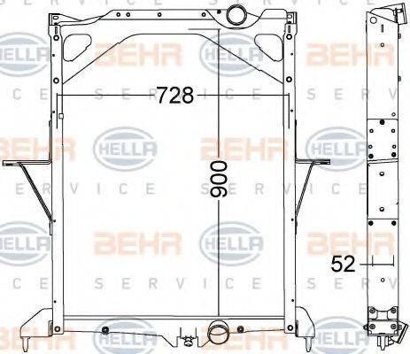 BEHR HELLA SERVICE 8MK376775001 Радиатор, охлаждение двигателя