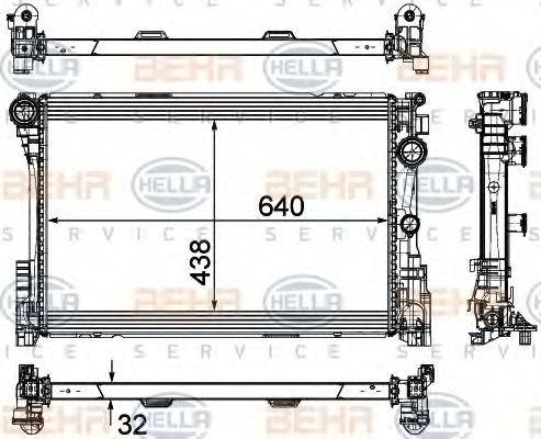 BEHR HELLA SERVICE 8MK376780691 Радиатор, охлаждение двигателя