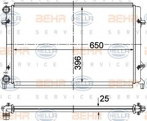 BEHR HELLA SERVICE 8MK376781091 Радиатор, охлаждение двигателя