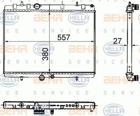 BEHR HELLA SERVICE 8MK376781121 Радиатор, охлаждение двигателя