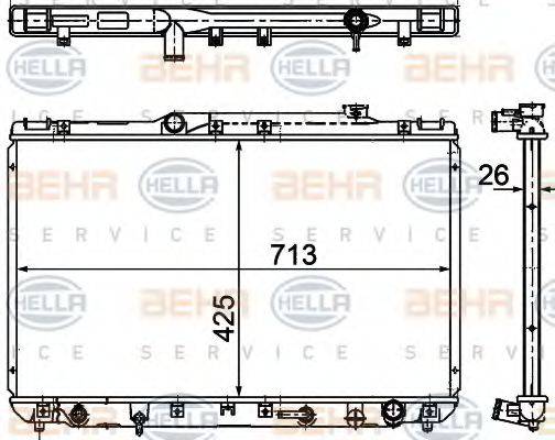 BEHR HELLA SERVICE 8MK376781501 Радиатор, охлаждение двигателя