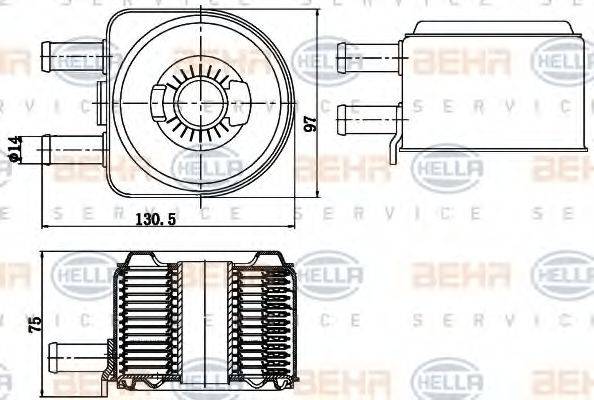 BEHR HELLA SERVICE 8MO376783791 масляный радиатор, двигательное масло