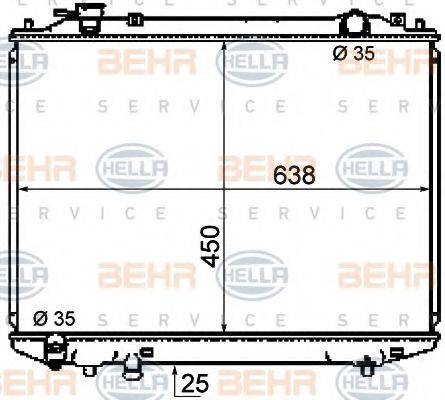 BEHR HELLA SERVICE 8MK376787101 Радиатор, охлаждение двигателя