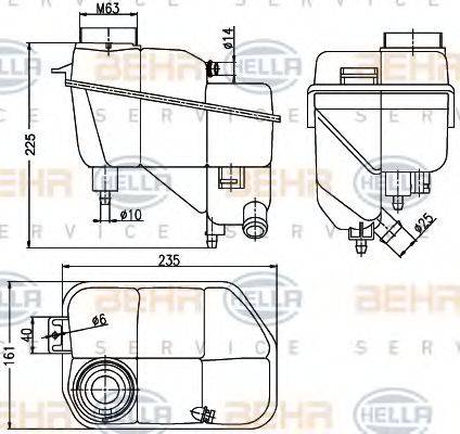 BEHR HELLA SERVICE 8MA376789701 Компенсационный бак, охлаждающая жидкость