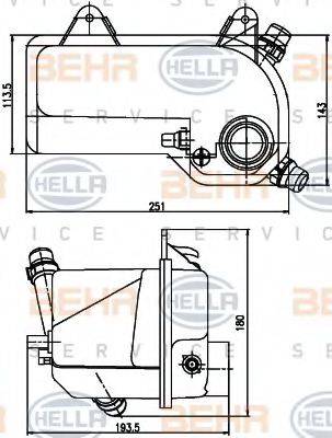 BEHR HELLA SERVICE 8MA376789721 Компенсационный бак, охлаждающая жидкость