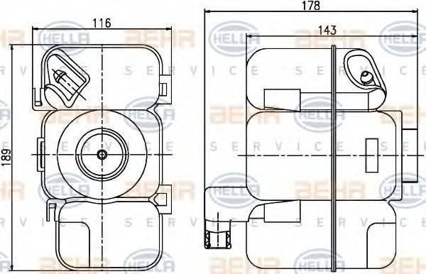 BEHR HELLA SERVICE 8MA376789741 Компенсационный бак, охлаждающая жидкость