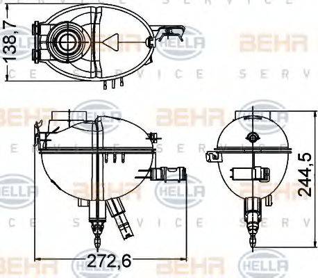 BEHR HELLA SERVICE 8MA376789771 Компенсационный бак, охлаждающая жидкость