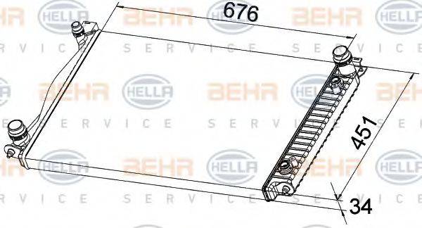 BEHR HELLA SERVICE 8MK376790141 Радиатор, охлаждение двигателя