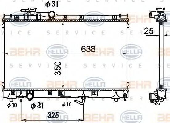 BEHR HELLA SERVICE 8MK376790161 Радиатор, охлаждение двигателя