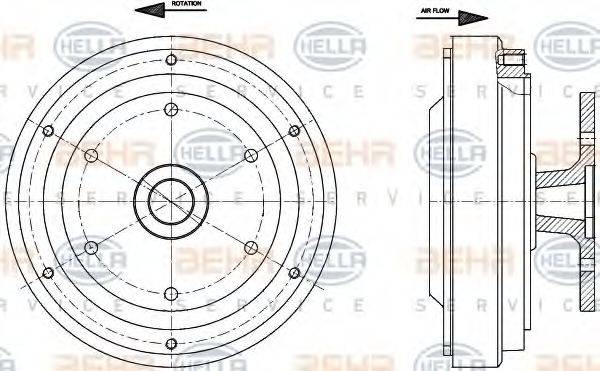 BEHR HELLA SERVICE 8MV376791261 Сцепление, вентилятор радиатора