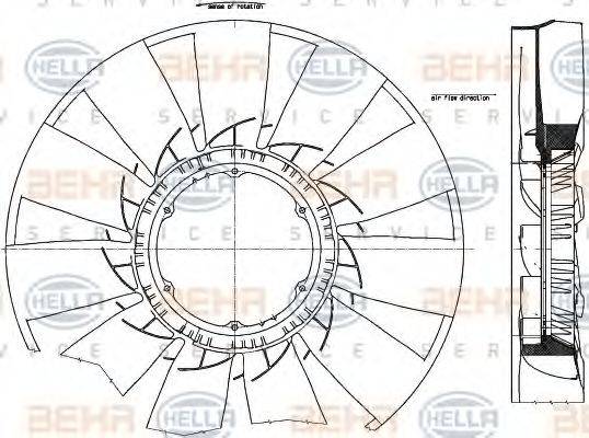 BEHR HELLA SERVICE 8MV376791271 Крыльчатка вентилятора, охлаждение двигателя