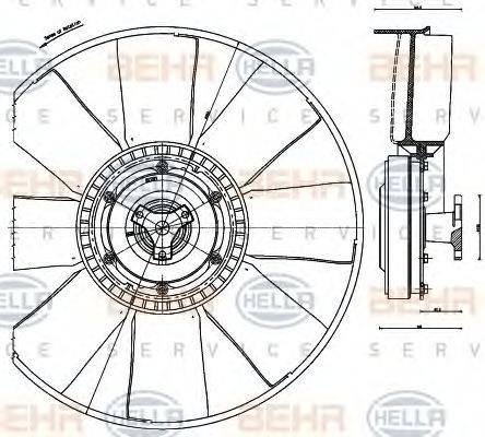 BEHR HELLA SERVICE 8MV376791281 Вентилятор, охлаждение двигателя