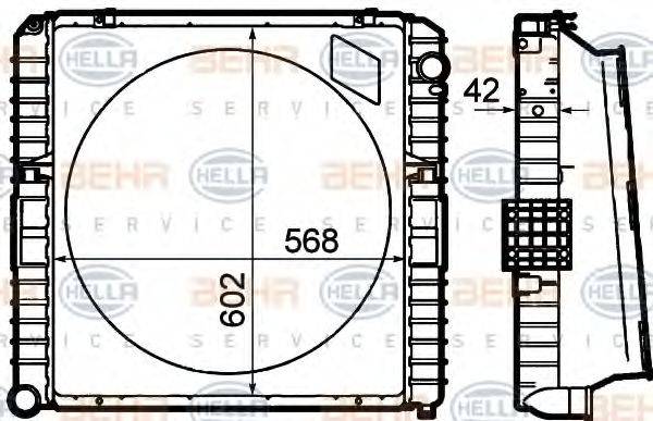 BEHR HELLA SERVICE 8MK376792131 Радиатор, охлаждение двигателя