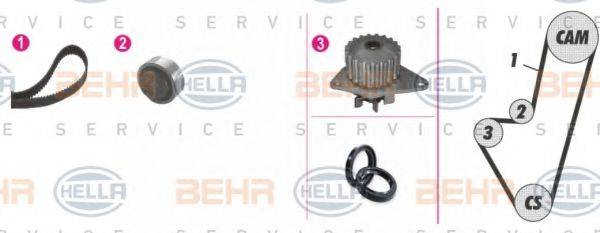 BEHR HELLA SERVICE 8MP376800811 Водяной насос + комплект зубчатого ремня