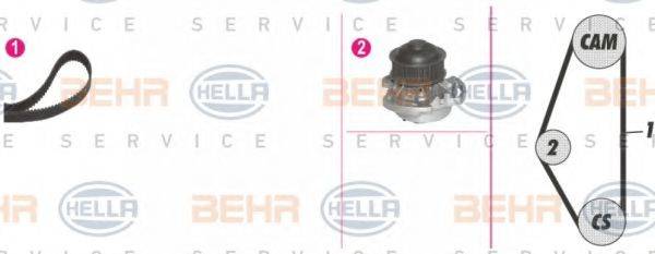 BEHR HELLA SERVICE 8MP376800831 Водяной насос + комплект зубчатого ремня