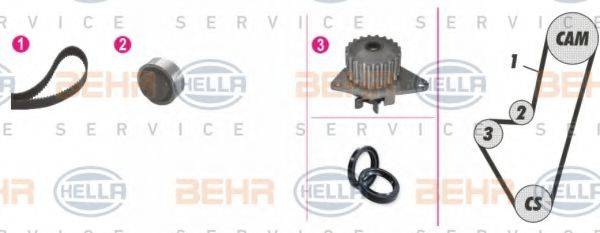 BEHR HELLA SERVICE 8MP376800871 Водяной насос + комплект зубчатого ремня