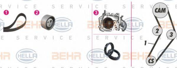 BEHR HELLA SERVICE 8MP376800881 Водяной насос + комплект зубчатого ремня