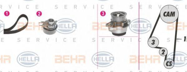 BEHR HELLA SERVICE 8MP376800891 Водяной насос + комплект зубчатого ремня