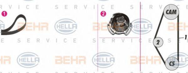 BEHR HELLA SERVICE 8MP376801821 Водяной насос + комплект зубчатого ремня