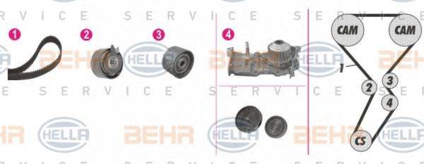 BEHR HELLA SERVICE 8MP376801831 Водяной насос + комплект зубчатого ремня