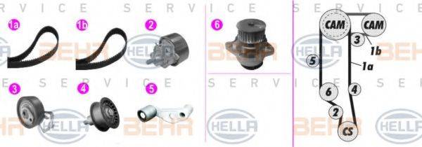 BEHR HELLA SERVICE 8MP376801841 Водяной насос + комплект зубчатого ремня