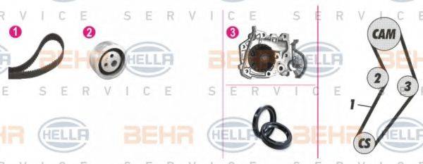 BEHR HELLA SERVICE 8MP376801871 Водяной насос + комплект зубчатого ремня