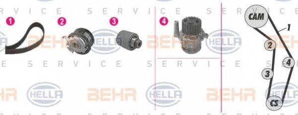 BEHR HELLA SERVICE 8MP376802831 Водяной насос + комплект зубчатого ремня