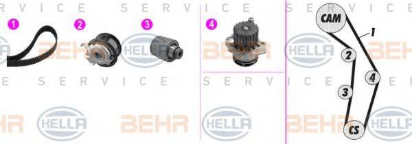 BEHR HELLA SERVICE 8MP376802861 Водяной насос + комплект зубчатого ремня