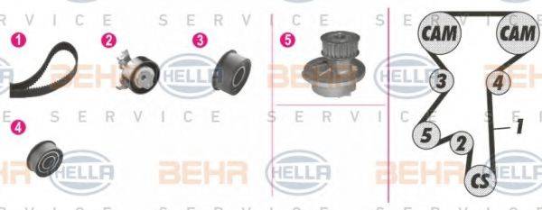 BEHR HELLA SERVICE 8MP376802871 Водяной насос + комплект зубчатого ремня