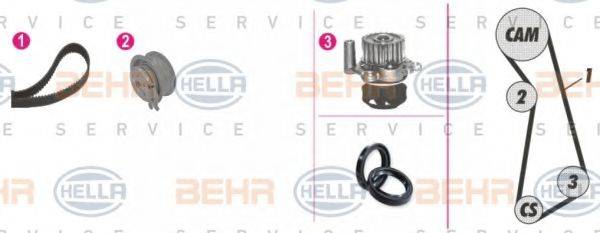 BEHR HELLA SERVICE 8MP376803801 Водяной насос + комплект зубчатого ремня