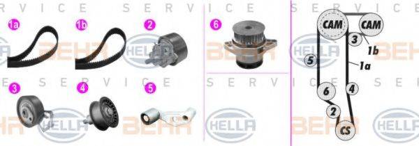 BEHR HELLA SERVICE 8MP376803811 Водяной насос + комплект зубчатого ремня