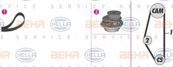 BEHR HELLA SERVICE 8MP376804831 Водяной насос + комплект зубчатого ремня