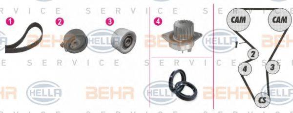 BEHR HELLA SERVICE 8MP376804851 Водяной насос + комплект зубчатого ремня