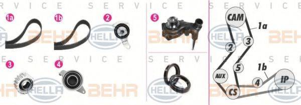 BEHR HELLA SERVICE 8MP376806861 Водяной насос + комплект зубчатого ремня