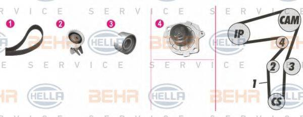 BEHR HELLA SERVICE 8MP376806881 Водяной насос + комплект зубчатого ремня