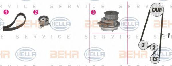 BEHR HELLA SERVICE 8MP376807881 Водяной насос + комплект зубчатого ремня