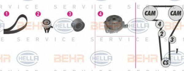 BEHR HELLA SERVICE 8MP376810801 Водяной насос + комплект зубчатого ремня