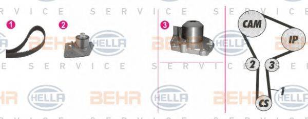 BEHR HELLA SERVICE 8MP376810871 Водяной насос + комплект зубчатого ремня